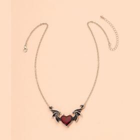 Devil Wings Necklace Punk Hip Hop Metal Heart Pendant