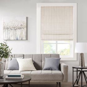 Basketweave Room Darkening Cordless Roman Shade (Color: as Pic)