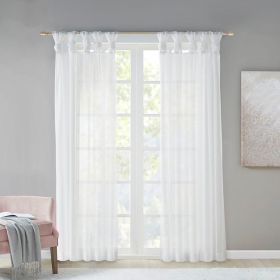 Twist Tab Voile Sheer Window Pair (Color: as Pic)